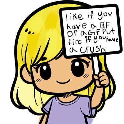 a girl holding up a blank sighn