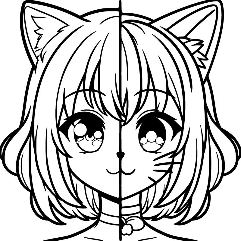 half cat half human anime girl
