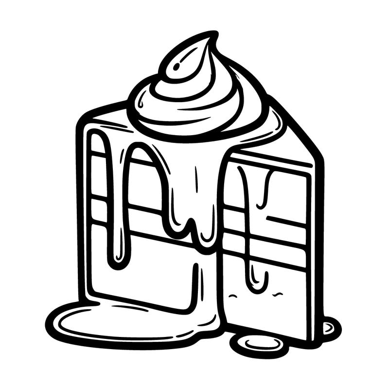 slice of cake with frosting dripping down