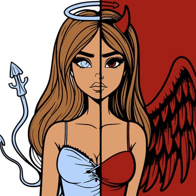 devil vs angel realistic girl