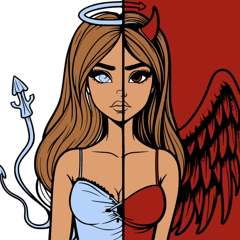 devil vs angel realistic girl