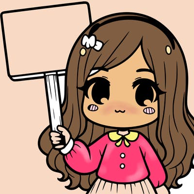 a girl holding a sign