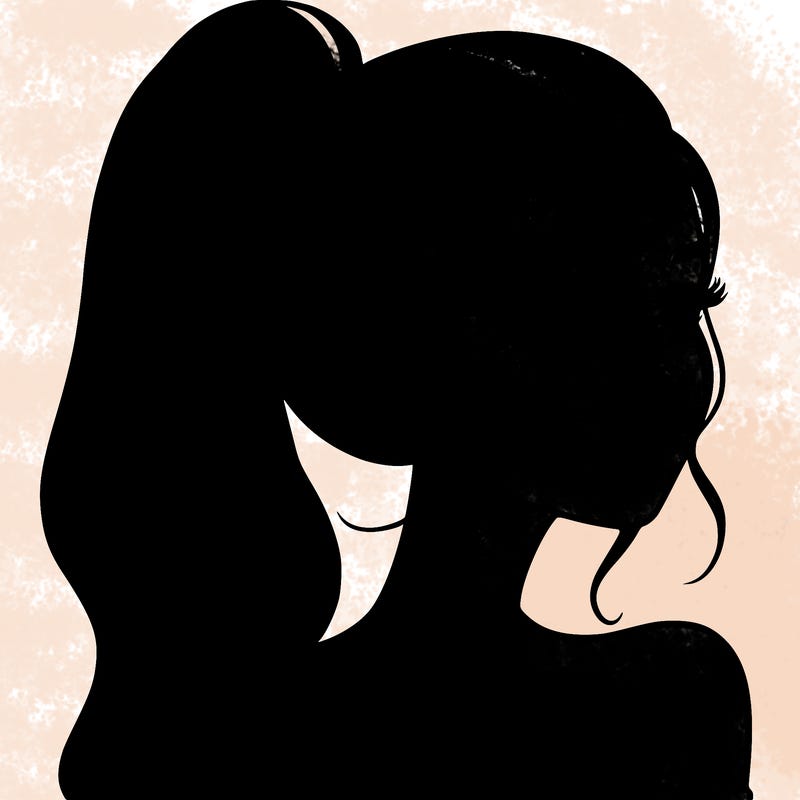 a beautiful and realistic girl with a high pony tail