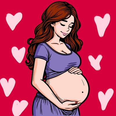 woman heavily pregnant realistic