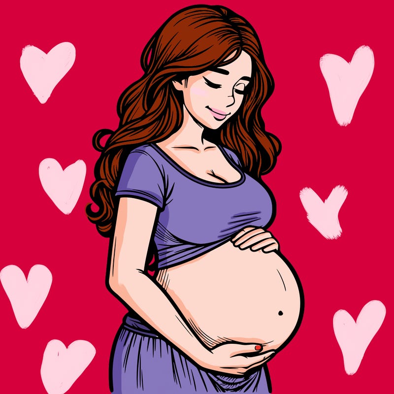 woman heavily pregnant realistic