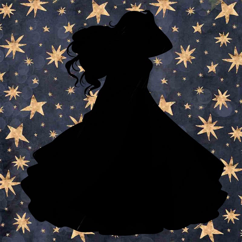 realistic woman with dress flowing in the wind