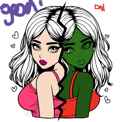 realistic girl split