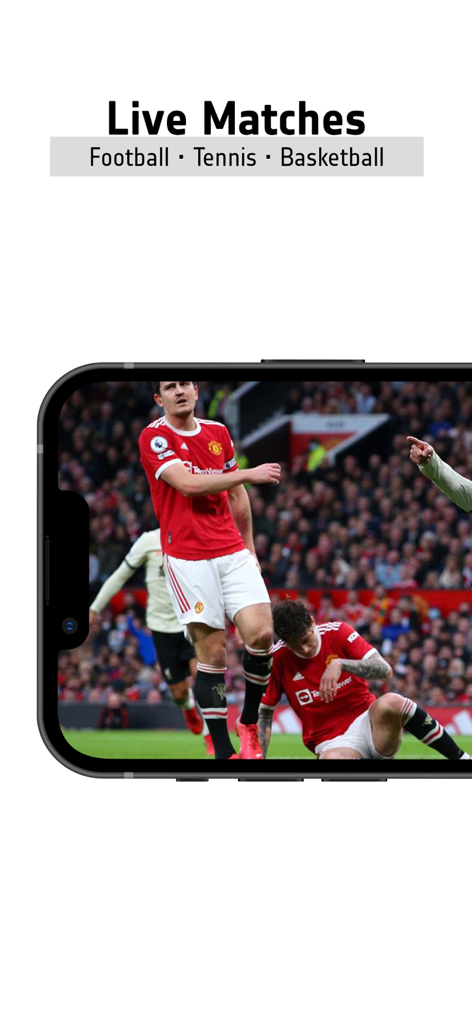 Streaming di partite di football dal vivo su uno schermo di telefono cellulare