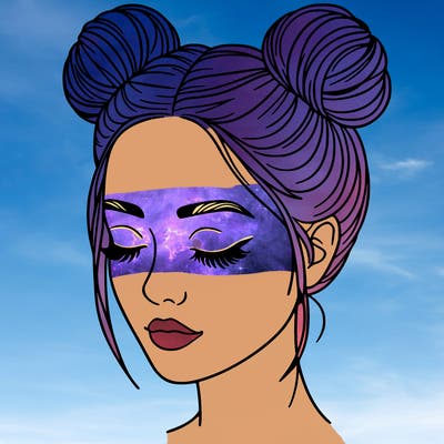 woman with hair buns