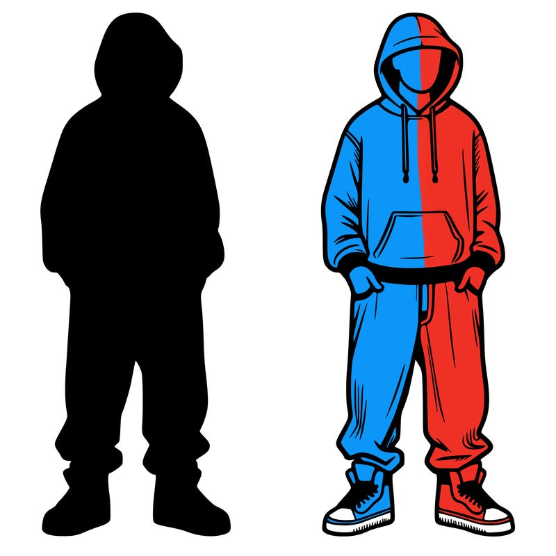 man whith hoodie and baggy jeans