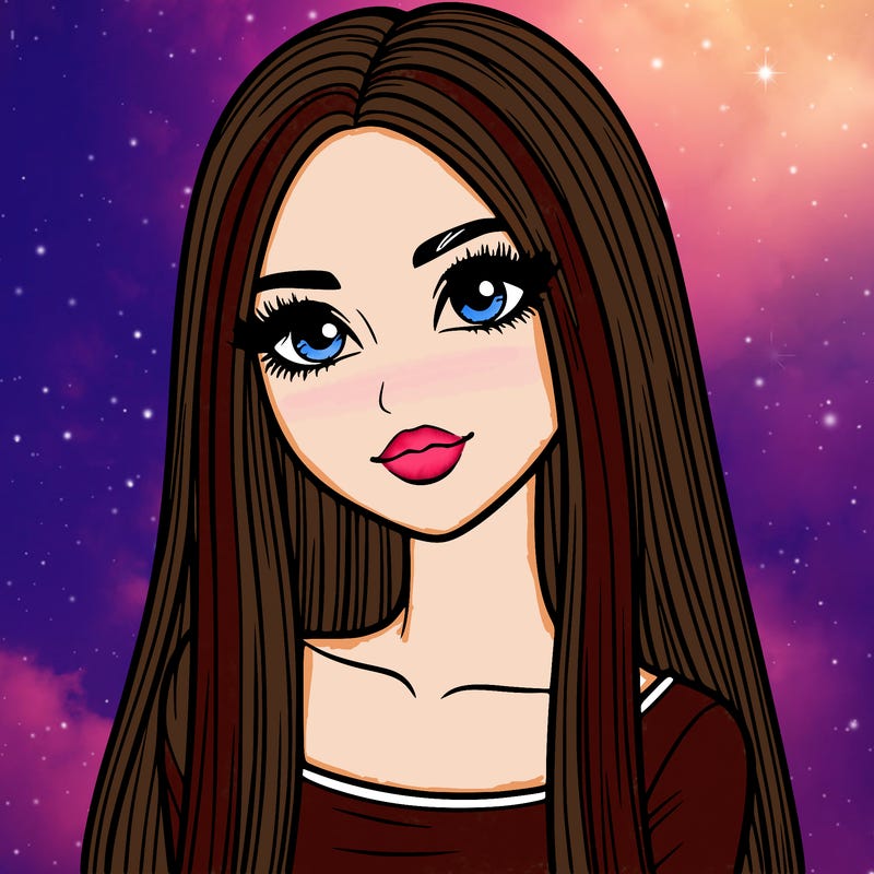 realistic girl with straight and long hair