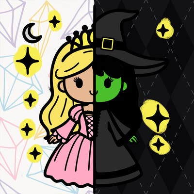 split princess and witch