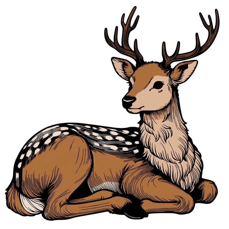 realistic deer with antlers