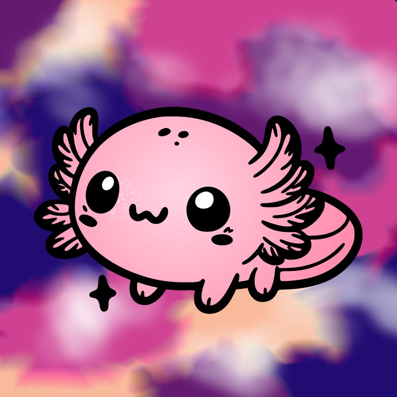 cute easy baby axolotl