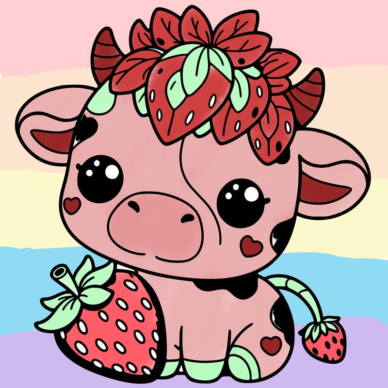 cute strawberry cow