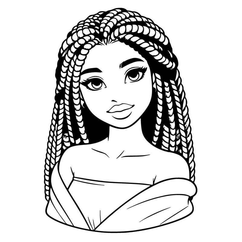 realistic african american with braids