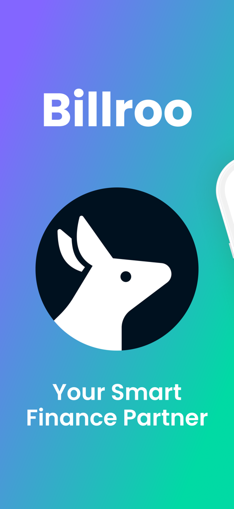 Billroo: Budget & Finance - Billroo app logo with kangaroo icon and slogan Your Smart Finance Partner