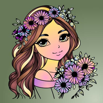 lovely woman with flowers