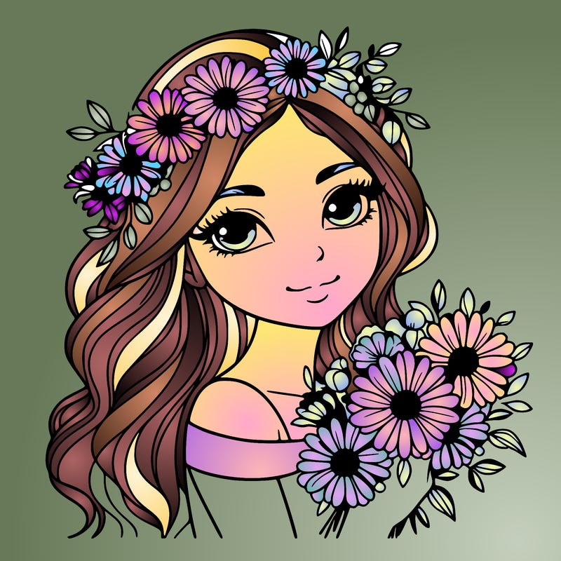 lovely woman with flowers
