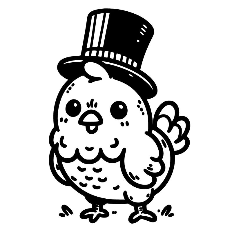 chicken with a top hat