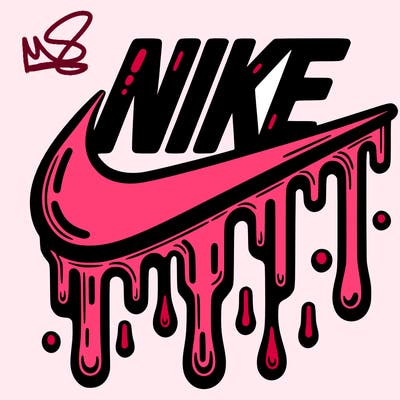 dripping nike logo