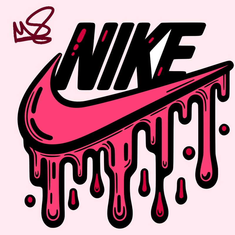 dripping nike logo
