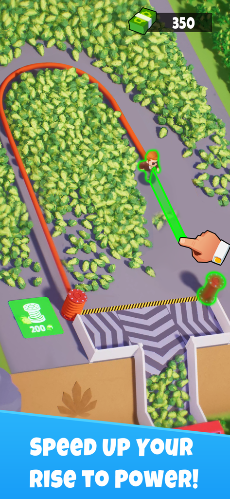 Idle Mafia mobile game screenshot showing a player managing a business and collecting resources with the caption speed up your rise to power