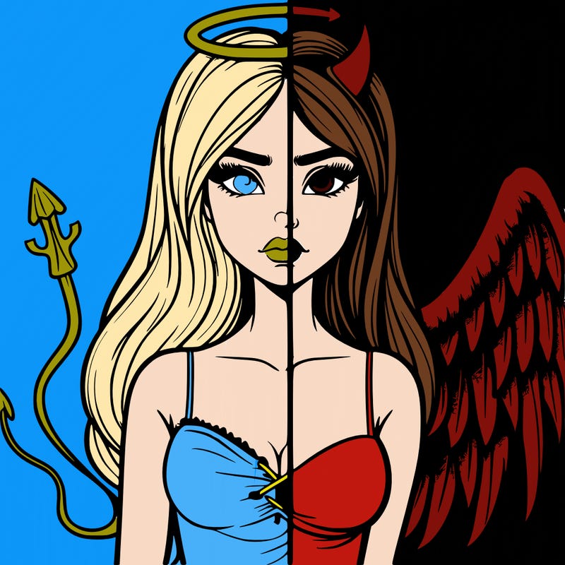 devil vs angel realistic girl