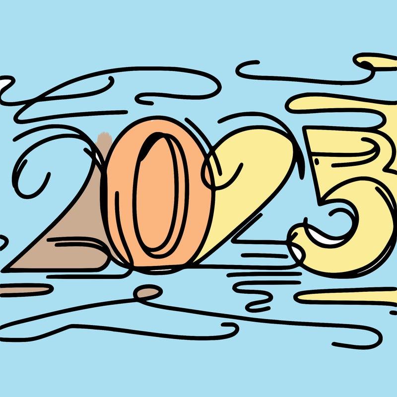 one line scrawled numbers sketch design “2025”