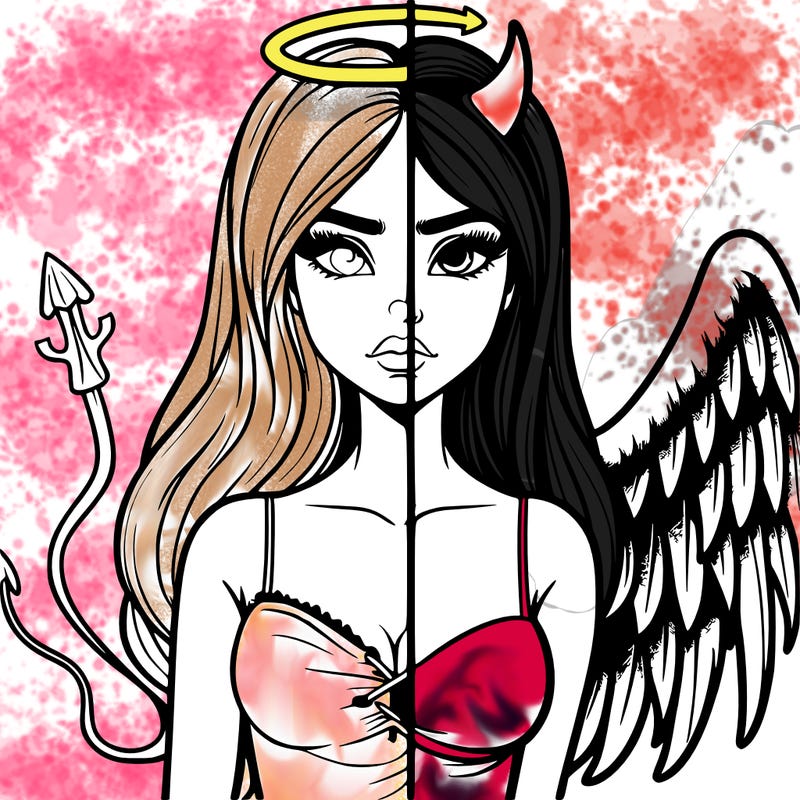 devil vs angel realistic girl