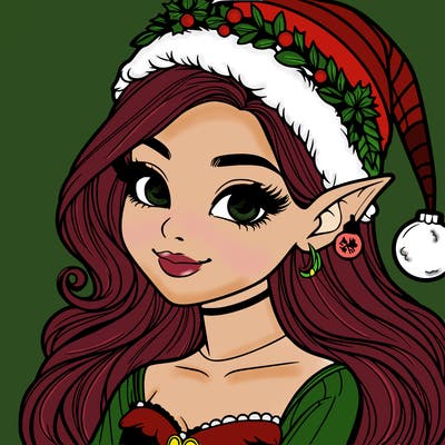 christmas girl elf realistic