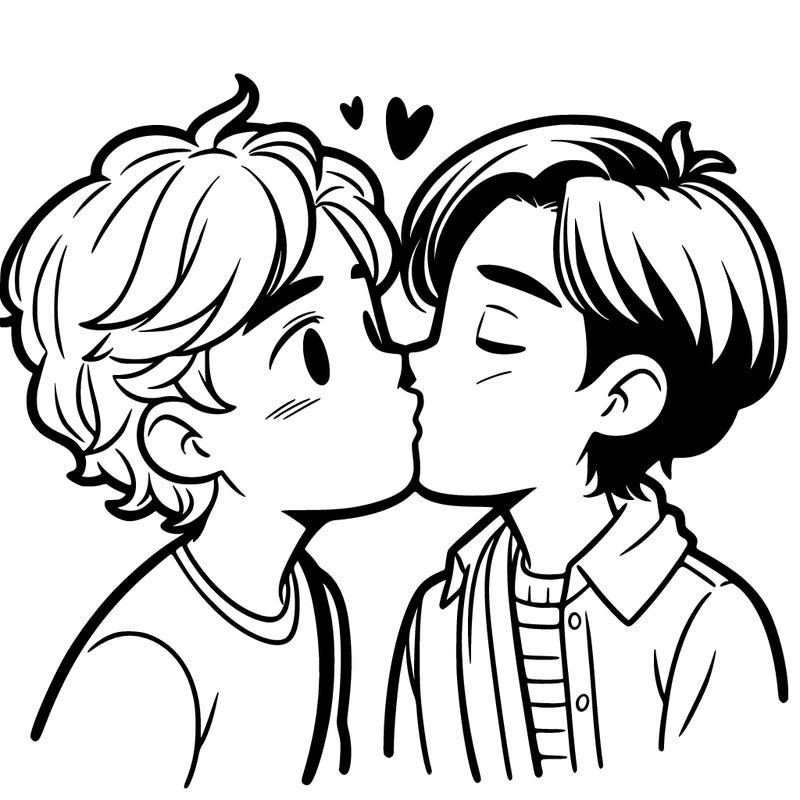 two boys kissing