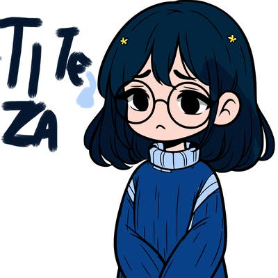 sad girl with glasses in a sweater