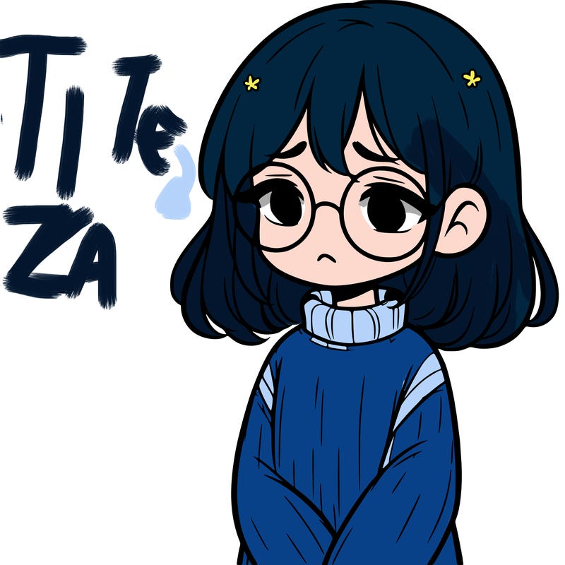 sad girl with glasses in a sweater