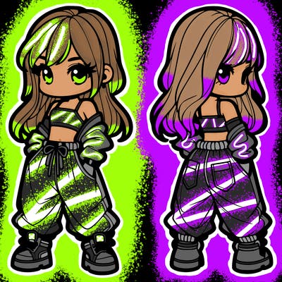 girl in crop top and baggy pants