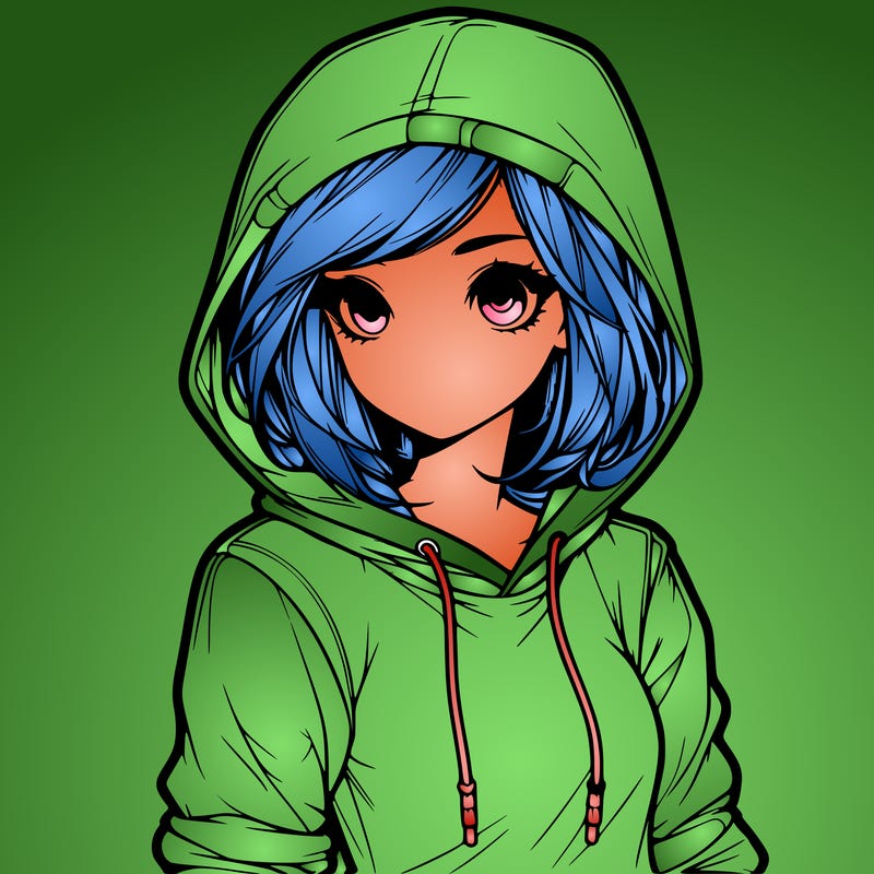 realistic girl with hoodie