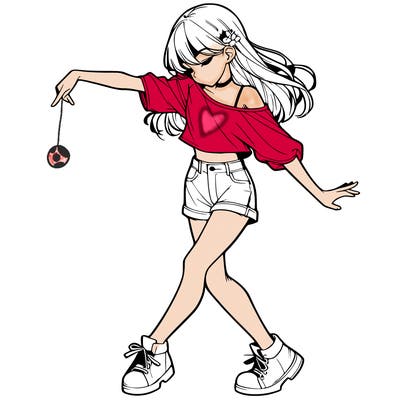 realistic girl danceing