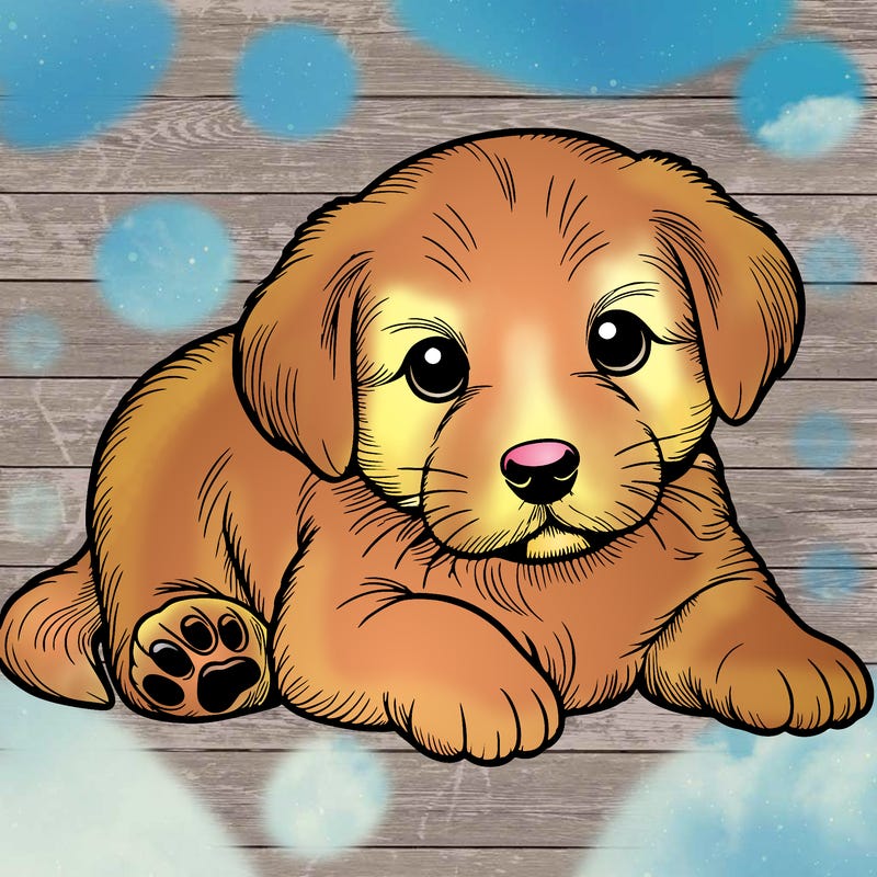 a cute realistic puppy