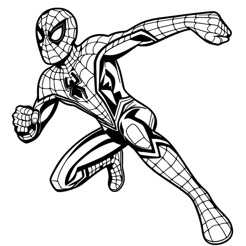 spiderman hero pose