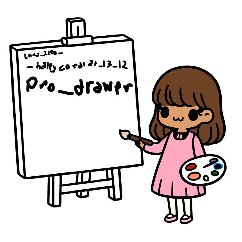 girl drawing with a big canvas