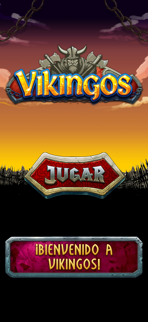 Vikingos – Máquina Tragaperras - Splash screen of the Vikingos slot machine game showing the play button and welcome text