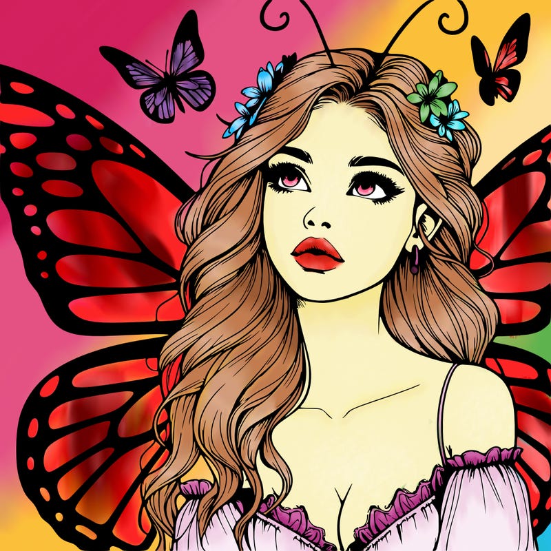 butterfly fairy realistic girl
