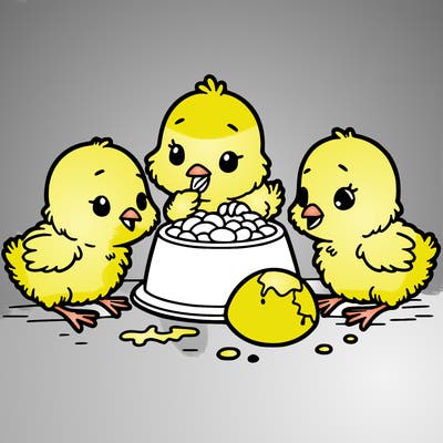 chicks eating