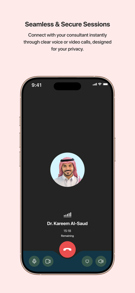 Estenarh - استنارة - Estenarhアプリでの資格を持つコンサルタントとの安全な音声・ビデオセラピーセッション