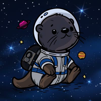 otter in a space suit