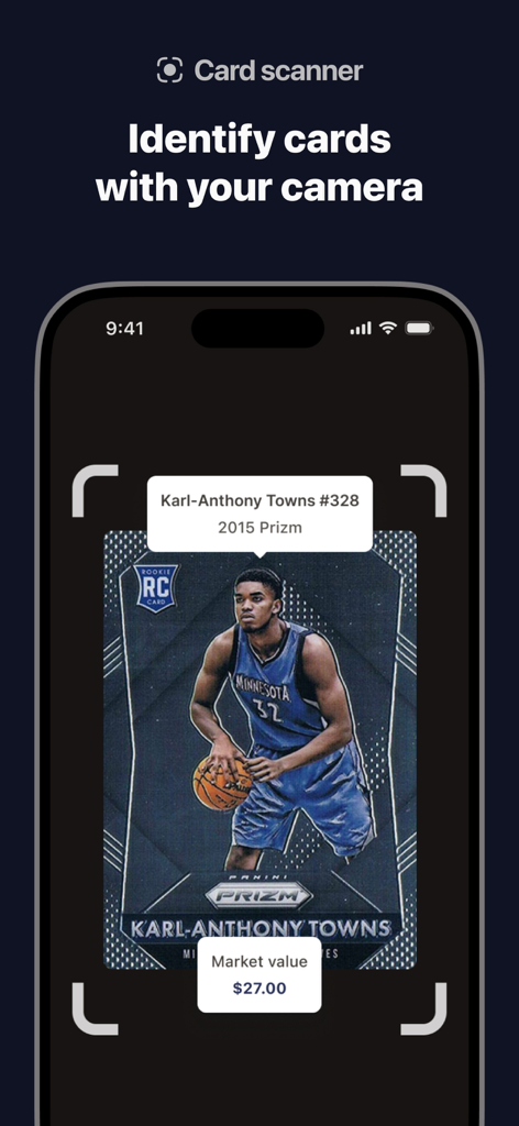 Sports cards scanner: Scardo - Identifying a basketball card using the Scardo mobile camera scanner to see market value