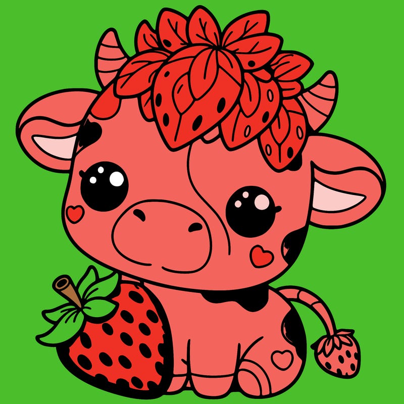 cute strawberry cow