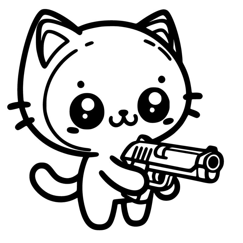 kitty with a gun