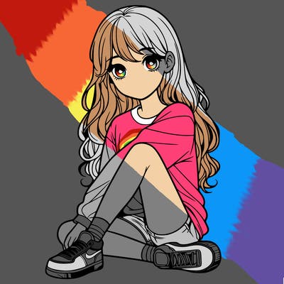 girl sitting realistic