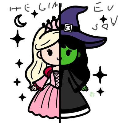 split princess and witch